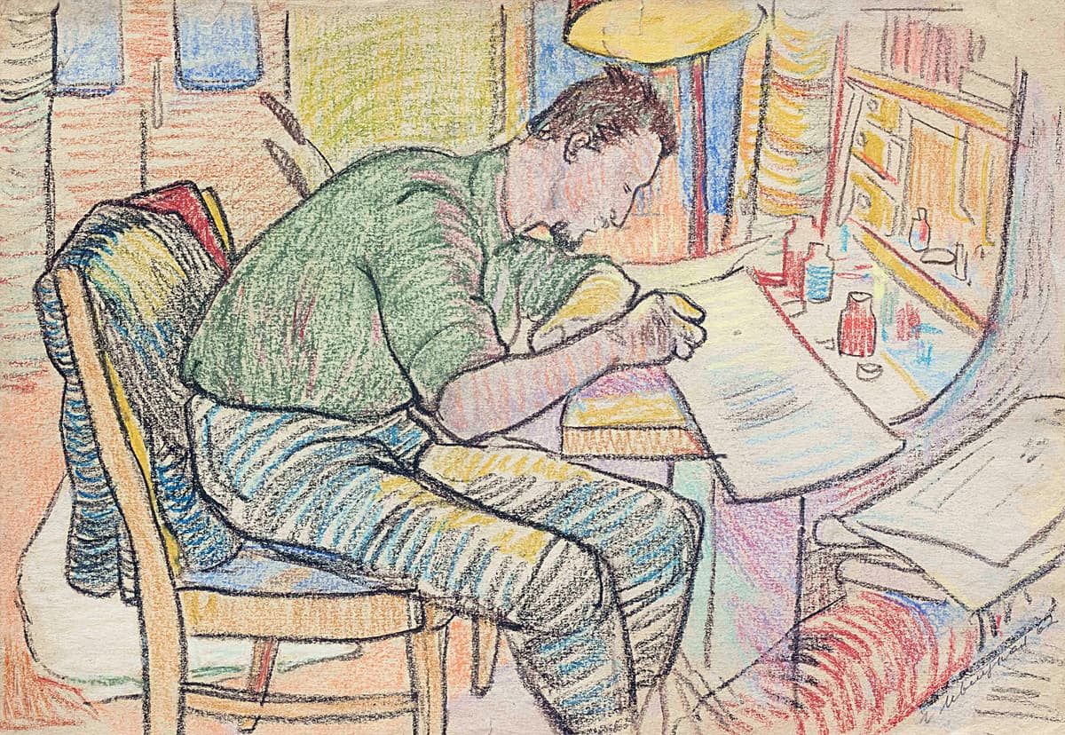 За роботою. (Портрет В. Буглака)