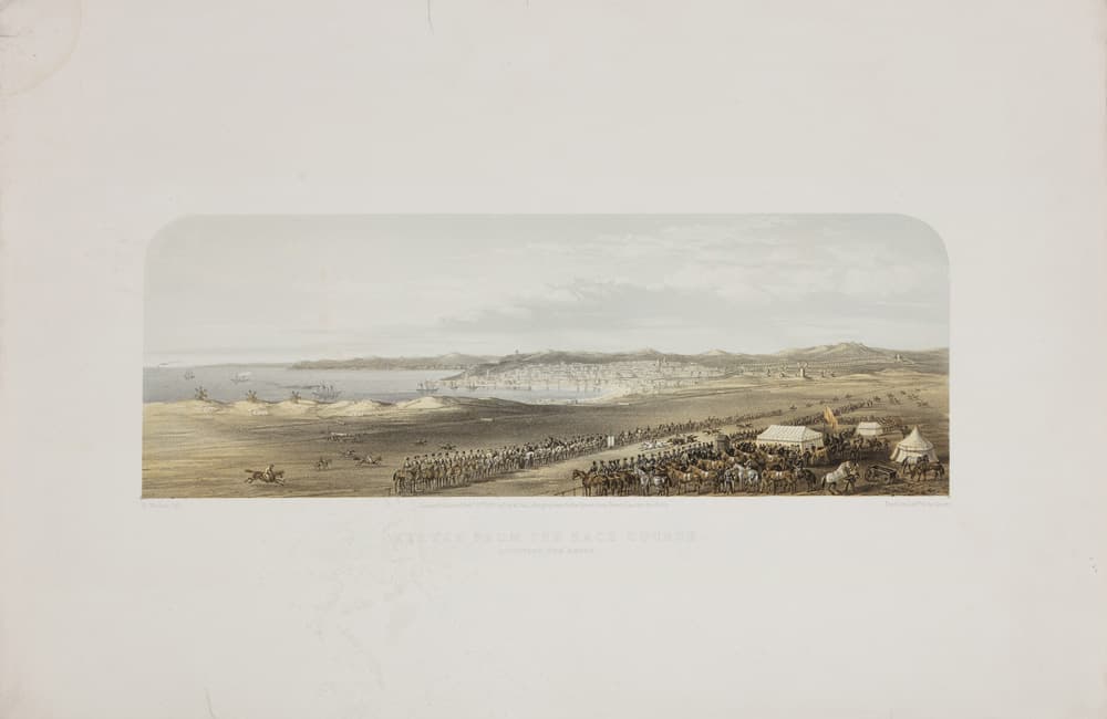 Walker E. Kertch from the race course. Depicting the races. = Вид Керчі з іподрому. Зображення перегонів. 1857