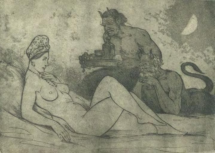 Жінка і чорт (із циклу ілюстрацій до творів М. В. Гоголя)