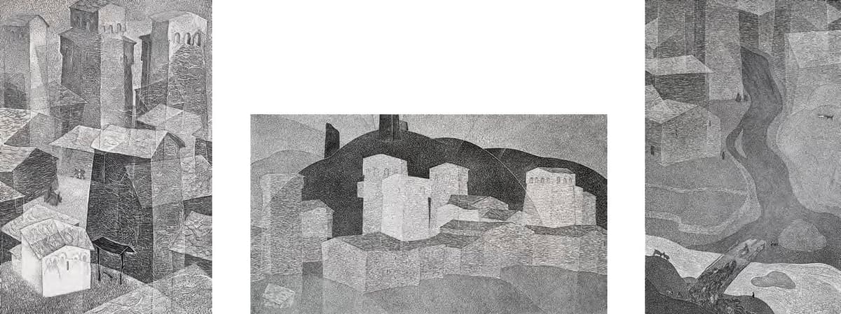 Серед башт. Старе селище. Дорога. Із серії «Башти Сванетії»