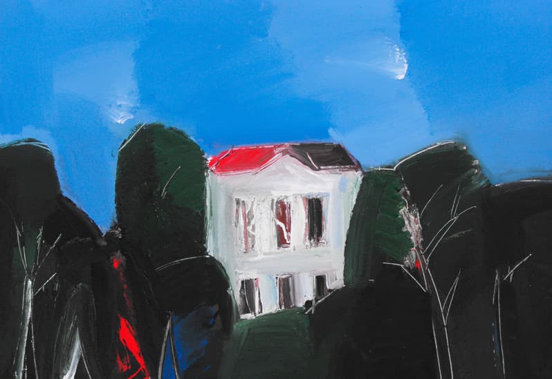 Пейзаж з білим будинком