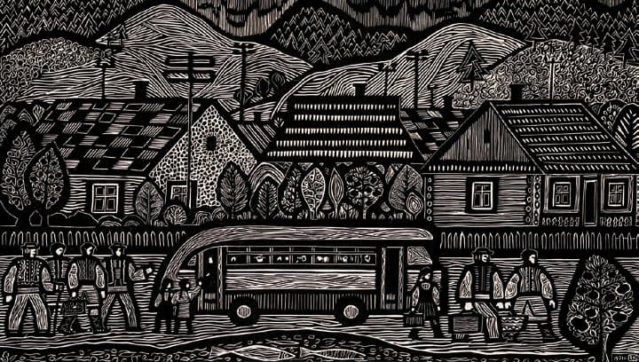 Автобус в горах