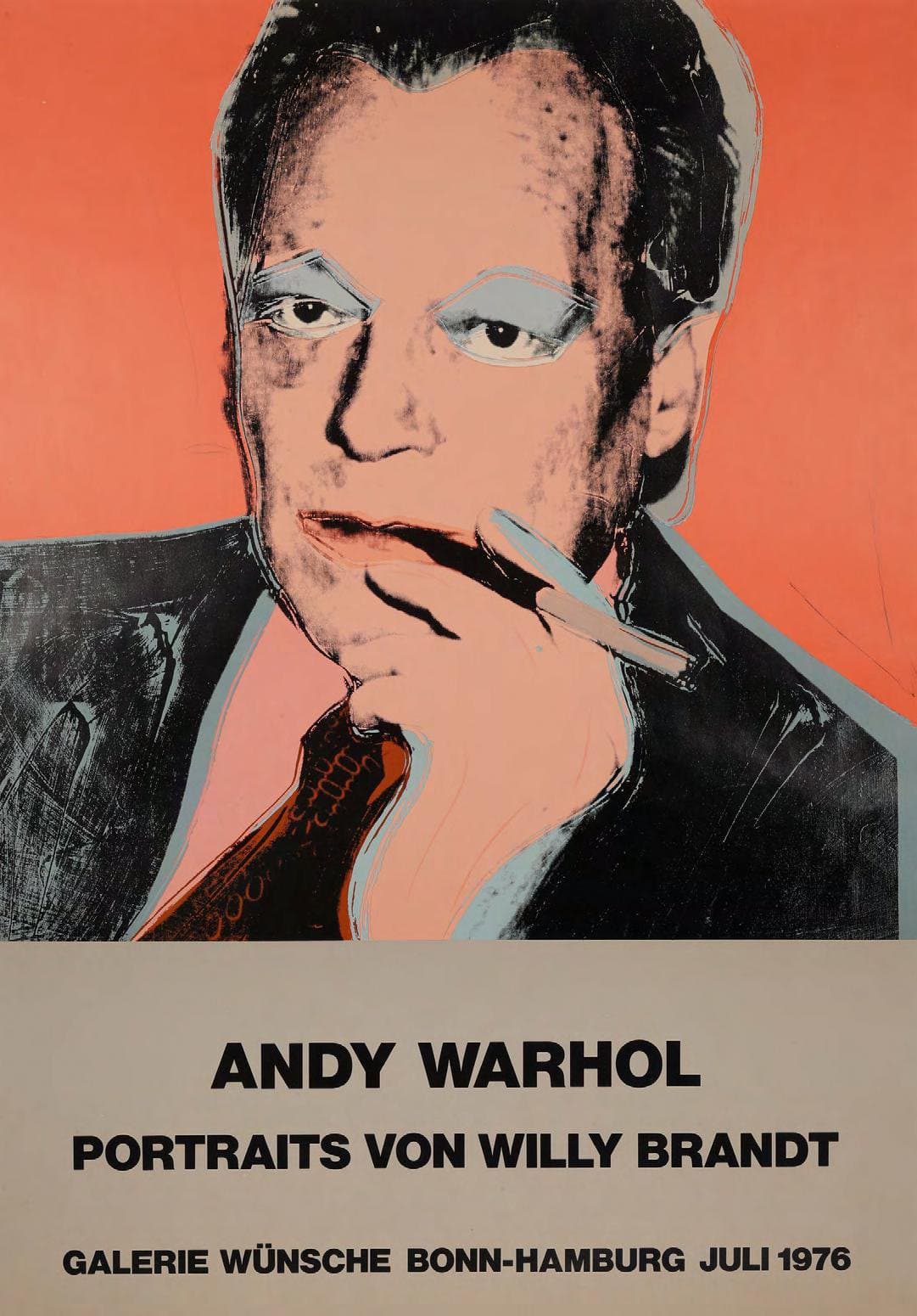Плакат.  Andy Warhol. Portraits von Willy Brandt