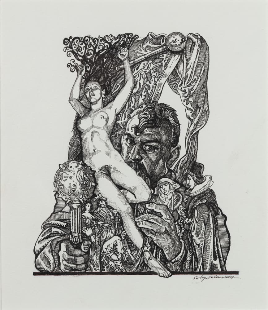 Якутович С. Ескіз ілюстрації до роману «Я, Богдан» П. Загребельного