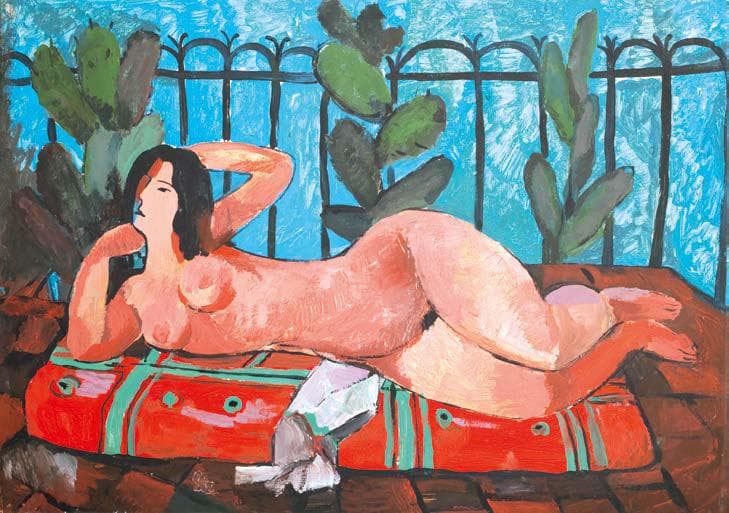 Оголена на балконі