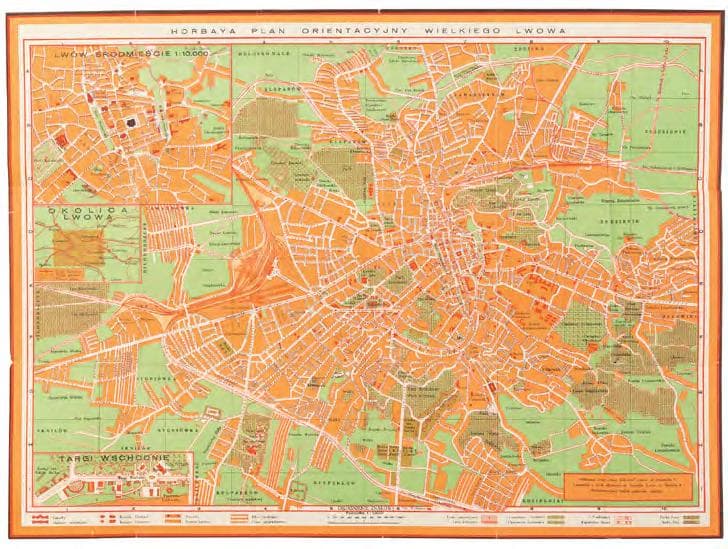 Plan orientacyjny wielkiego Lwowa z przewodnikiem